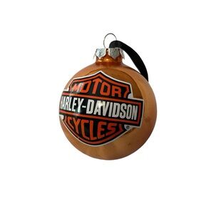 Orange Harley-Davidson Bar & Shield Ball Ornament